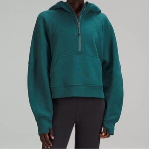 Green Jasper Lululemon Scuba Oversized Half-Zip Hoodie